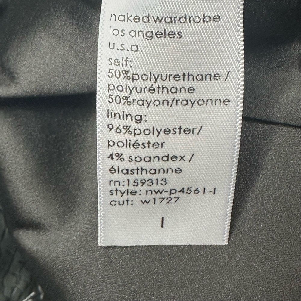 Naked Wardrobe Snakeskin Print High Waist Faux Leather Trousers Dark Grey. Sz: L - Picture 7 of 9